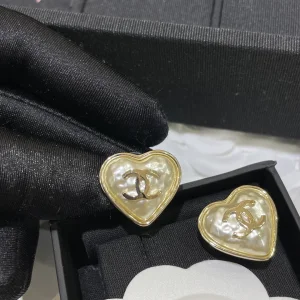 Chanel Earrings Chanel Gold CC Heart Earrings 