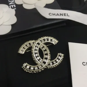 Chanel Brooch Chanel Crystals CC Logo Brooch 