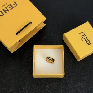 Luxury Womens Jewelry Fendi Ring Fendi Stiff Narrow Band FF Rings A39PP110 AA173045