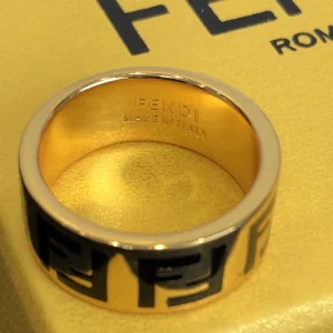 Luxury Womens Jewelry Fendi Ring Fendi Stiff Narrow Band FF Rings A39PP110 AA173045
