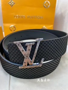 Luxury Mens Belts Lous Vuitton Damier Black Leather Belt 40MM A175PP240 AA174032