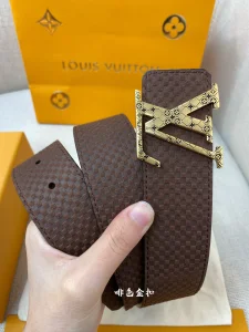 Luxury Mens Belts Lous Vuitton Damier Brown Leather Belt 40MM A175PP240 AA174031
