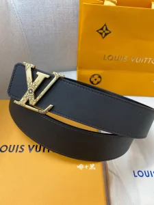 Luxury Mens Belts Lous Vuitton LV Black Leather Belt 40MM A175PP240 AA174034