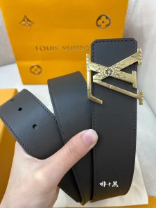 Luxury Mens Belts Lous Vuitton LV Black Leather Belt 40MM A175PP240 AA174034