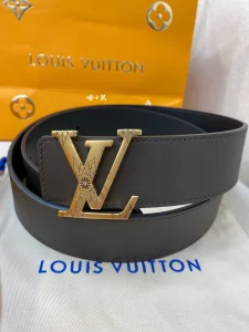 Luxury Mens Belts Lous Vuitton LV Black Leather Belt 40MM A175PP240 AA174034