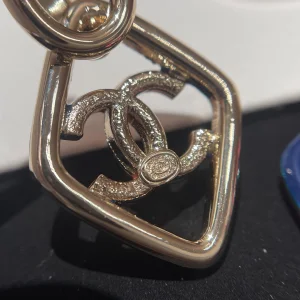 Replica Womens Jewelry Chanel Earring Chanel Blue CC Logo Earrings A152PP120 AA175163