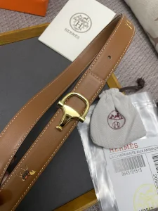 Replica Womens Belts Hermes 2022 Leather Belt in Brown 25MM A175PP240 AA175587