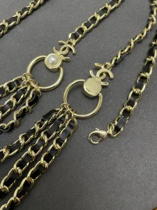 Luxury Womens Belts Chanel 2022 Chain and Leather Belts A175PP280 AA176082