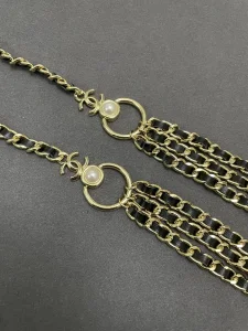 Luxury Womens Belts Chanel 2022 Chain and Leather Belts A175PP280 AA176082