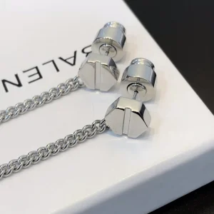 Replica Womens Jewelry Balenciaga Womens Screw Earrings in Silver A39PP120 AA177889
