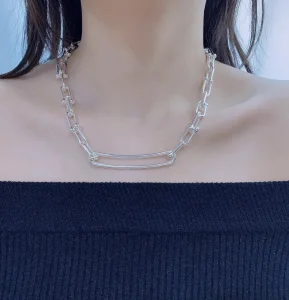 Replica Womens Jewelry Tiffany HardWear Link Necklace Silver A205PP260 AA178955