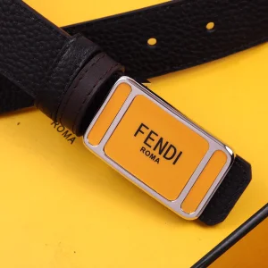 Replica Womens Belts Fendi Black Grained Leather Belt 30MM A175PP240 AA179879