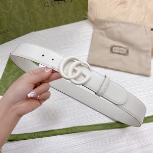 Gucci GG Marmont Wide Belt White 40MM 