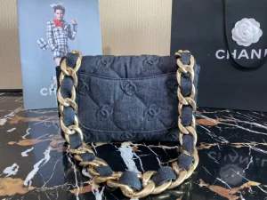 Replica Womens Handbags Chanel 2022 Quilted CC Logo Flap Bag Black A149PP1180 AA179846