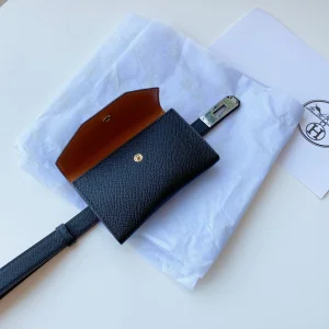 Replica Womens Belts Hermes Kelly Pocket 18 Leather Belt in Black A175PP380 AA180112