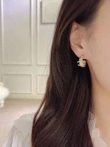 Replica Womens Jewelry Chanel Crystals CC Hoop Earrings Gold A39PP120 AA179932