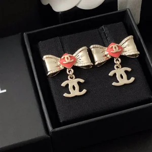 Replica Womens Jewelry Chanel Gold CC Bowknot Earrings A39PP120 AA179923