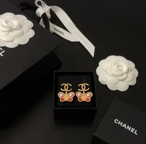 Replica Womens Jewelry Chanel Gold CC Butterfly Earrings A39PP120 AA180232