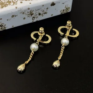 Replica Womens Jewelry Dior Petit CD Crystals CD Pearls Earrings A39PP110 AA180528