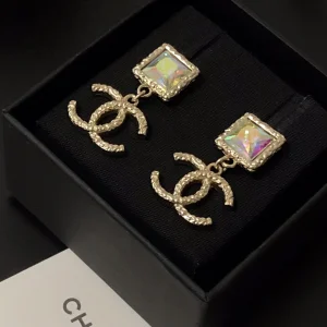 Replica Womens Jewelry Chanel Gold CC Logo Drop Earrings A39PP120 AA180617