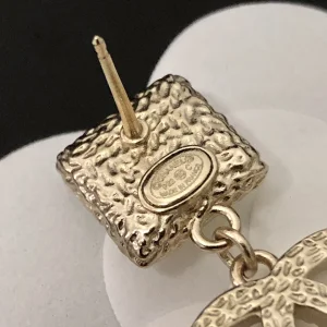 Replica Womens Jewelry Chanel Gold CC Logo Drop Earrings A39PP120 AA180617