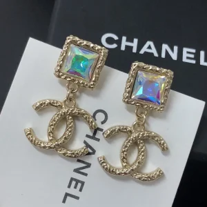 Replica Womens Jewelry Chanel Gold CC Logo Drop Earrings A39PP120 AA180617