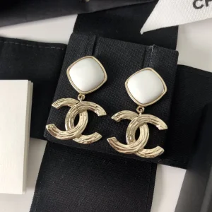 Chanel Gold CC Pendant Earrings 