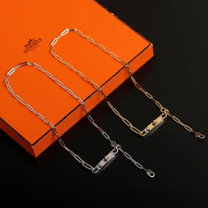 Replica Womens Jewelry Hermes Kelly Chaine Choker Silver Necklace A205PP480 AA182047