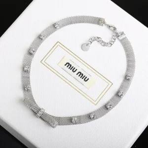 Miu Miu Bow Crystals Necklace 