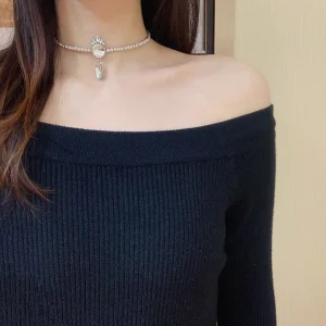 Replica Womens Jewelry Miu Miu Crystals Choker Necklace A205PP280 AA182036