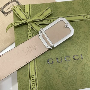 Replica Mens Belts Gucci GG Signature Leather Belt in Black 40MM A175PP240 AA182166