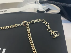 Replica Womens Jewelry Chanel White Black Gold Coco Choker AB8493 A39PP180 AA182899