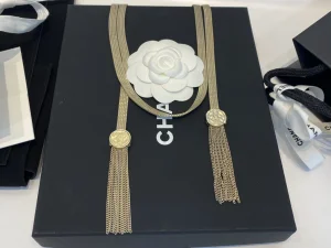 Replica Womens Jewelry Chanel Gold Tassel Chain Necklace AB7987 A39PP380 AA183440