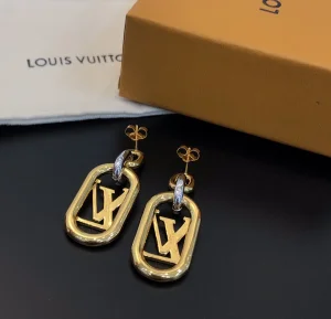 Replica Womens Jewelry Louis Vuitton Everday LV Chain Gold Earrings A39PP140 AA184225