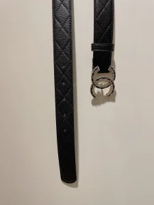 Replica Womens Belts Chanel CC Logo White Leather Belt 30MM A175PP240 AA184638