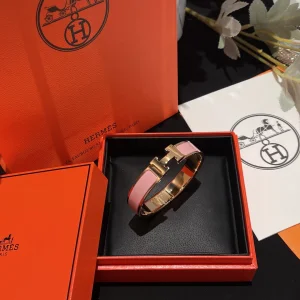 Replica Womens Jewelry Hermes Clic H Narrow Bracelet Pink A173PP280 AA184626
