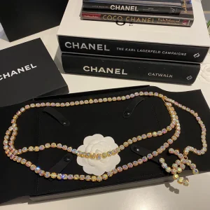 Chanel Vintage Multi Crystals CC Chain Waist Belt 