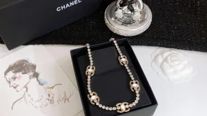 Replica Womens Jewelry Chanel Gold Multi CC Logo Crystals Necklace A152PP280 AA185892