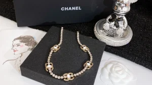 Replica Womens Jewelry Chanel Gold Multi CC Logo Crystals Necklace A152PP280 AA185892