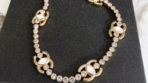 Replica Womens Jewelry Chanel Gold Multi CC Logo Crystals Necklace A152PP280 AA185892
