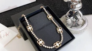 Replica Womens Jewelry Chanel Gold Multi CC Logo Crystals Necklace A152PP280 AA185892