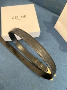 Replica Womens Belts Celine Cuir Triomphe Black Leather Belt A175PP240 AA186397