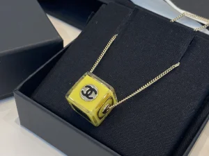 Replica Womens Jewelry Chanel Dice Pendant Necklace in Yellow A39PP180 AA187119