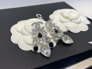 Replica Womens Jewelry Chanel Crystals CC Tassel Earrings A39PP180 AA187266