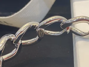 Replica Womens Jewelry Chanel Silver CC Logo Link Bracelets A39PP180 AA188123