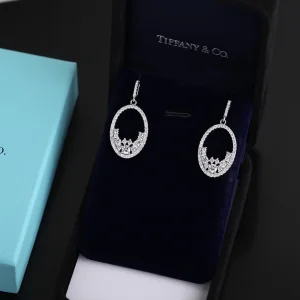 Replica Womens Jewelry Tiffany Diamonds Oval Earrings A205PP180 AA188566