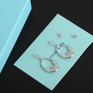 Replica Womens Jewelry Tiffany Diamonds Oval Earrings A205PP180 AA188566
