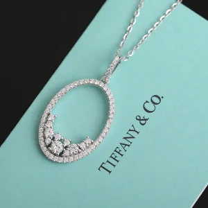 Tiffany Diamonds Oval Pendant Necklace 