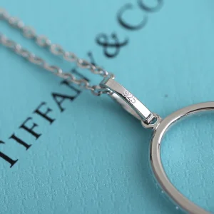 Replica Womens Jewelry Tiffany Diamonds Oval Pendant Necklace A205PP280 AA188565