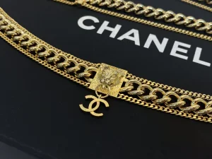 Replica Womens Jewelry Chanel Vintage Gold CC Lion Chain Necklace A39P380 AA190385
